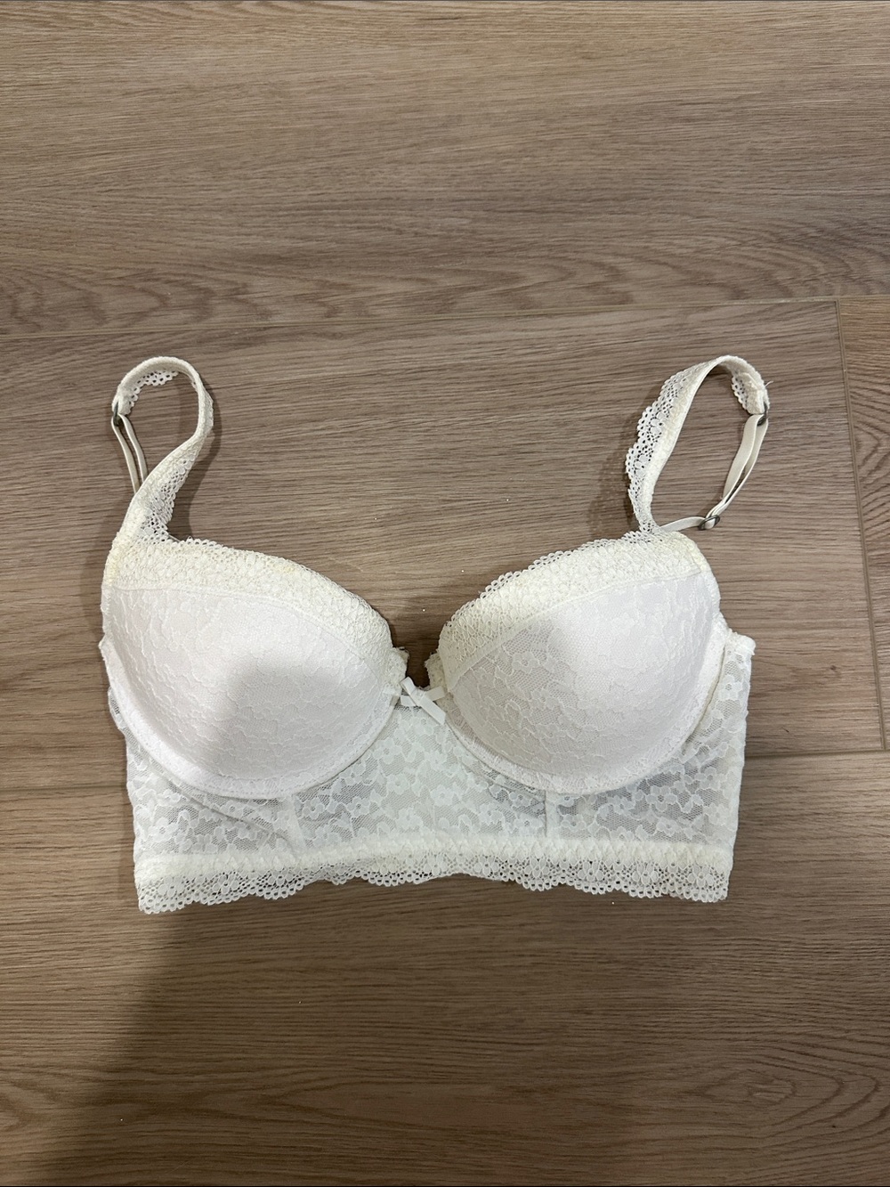 Gilly Hicks- Lace Longline Push-Up Bra - White